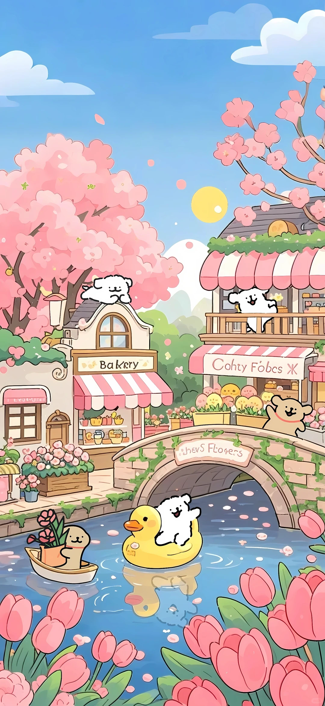 线条小狗iPad壁纸｜小桥流水人家🌸🏞️