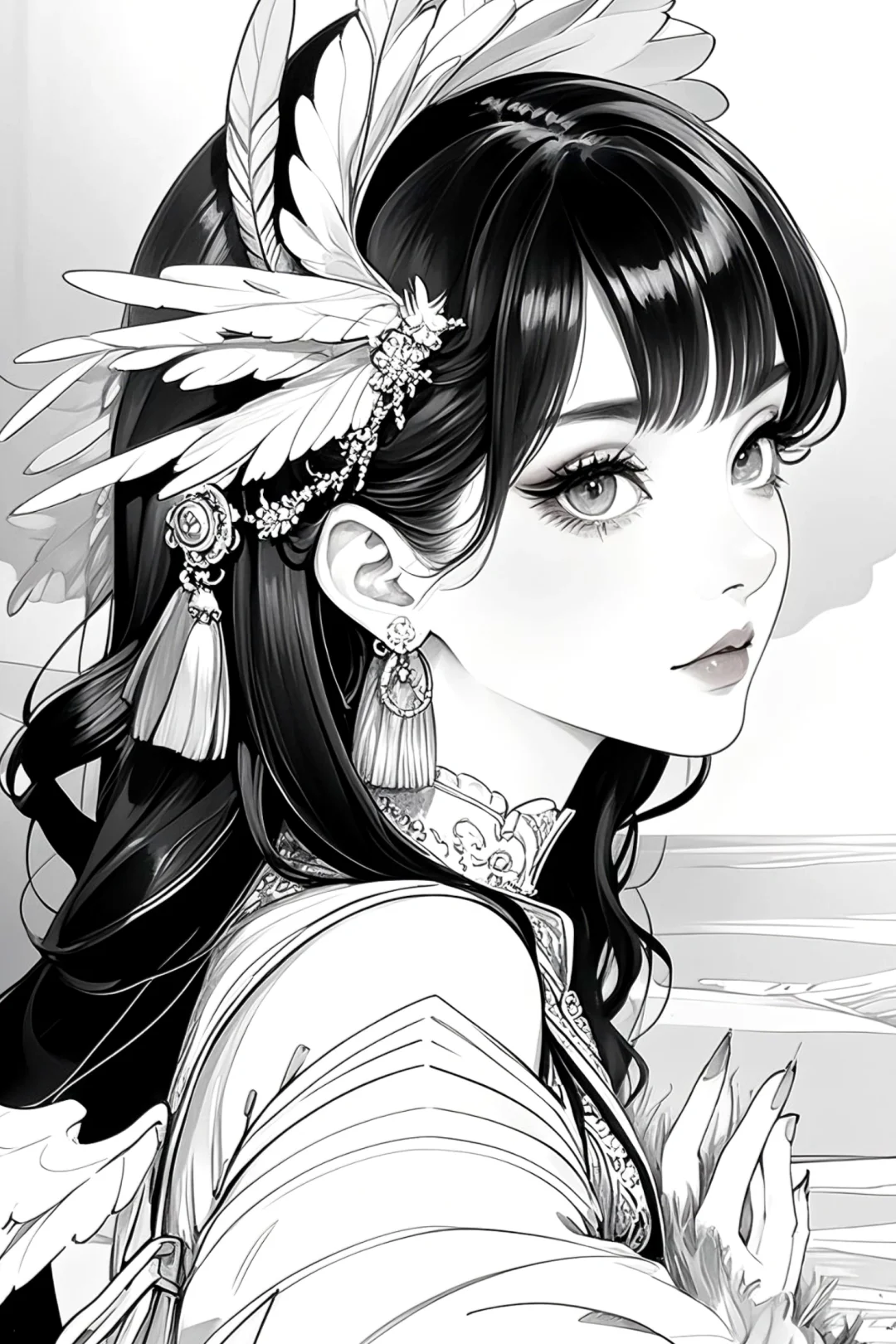 每日线稿分享｜翎羽