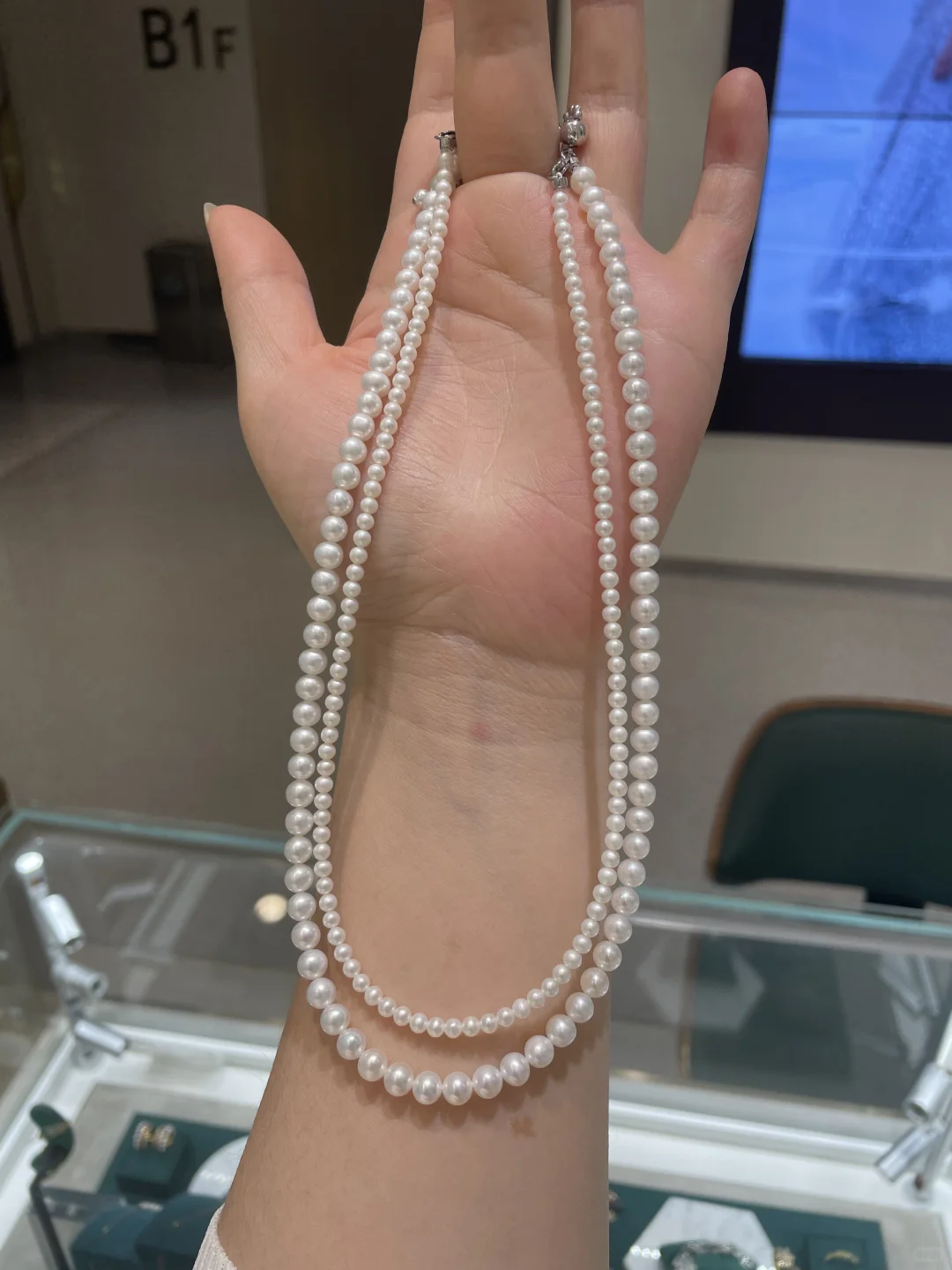 天然珍珠项链，这价位这光泽颜色太赞了吧