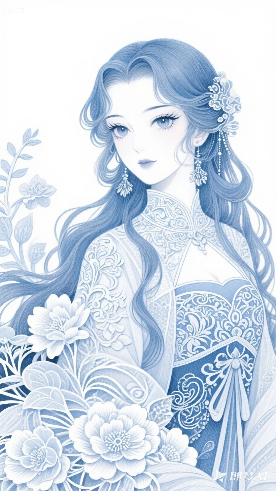 剪纸元素韵味丨美女插画