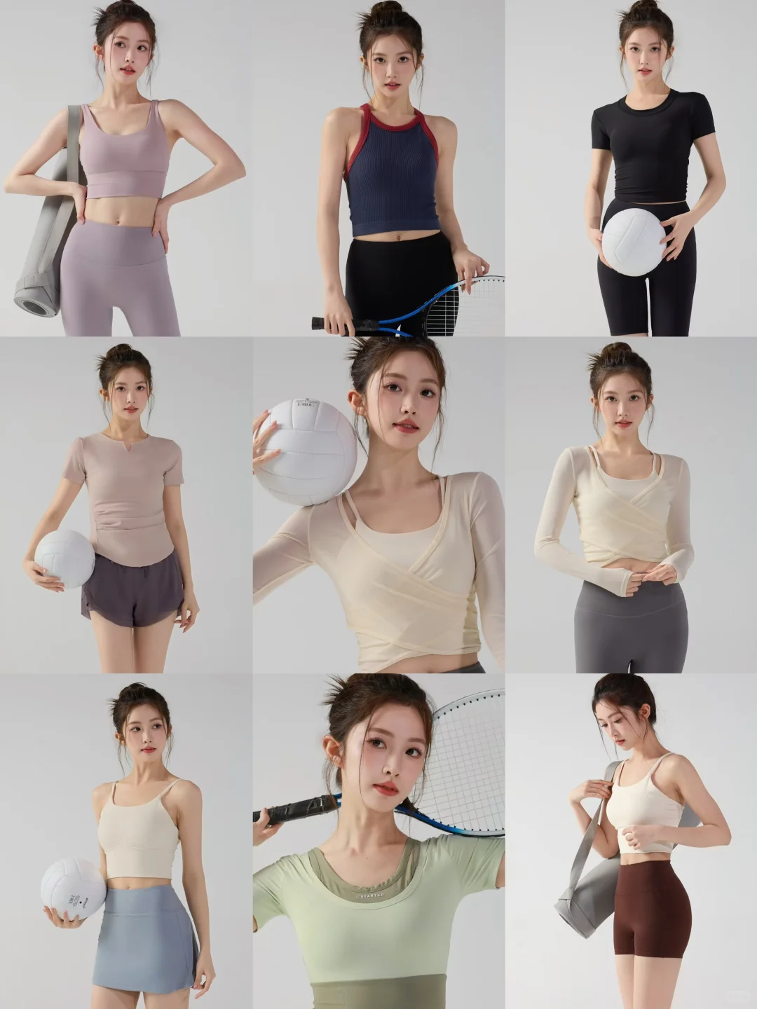 好像ai建模脸/健身瑜伽服吊带背心/模特推荐