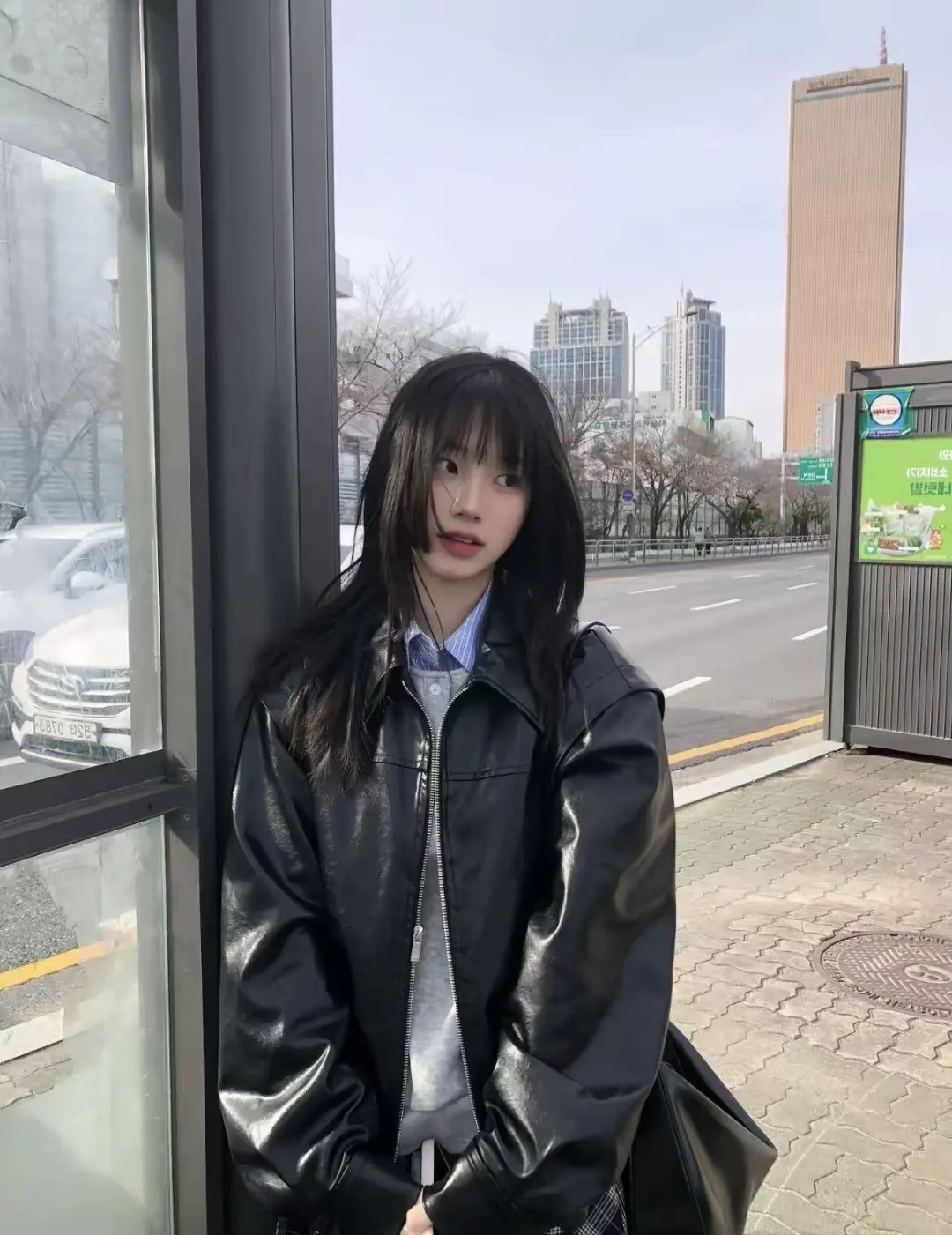 秋冬叠穿皮衣真的好韩