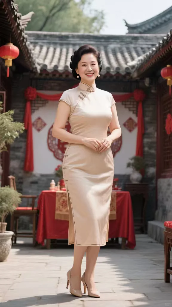 成熟风韵中式风，48岁阿姨美出东方华贵感