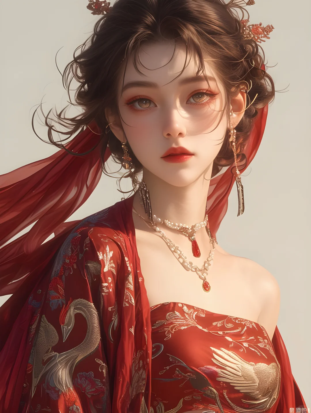 红衣翩翩，温柔如诗