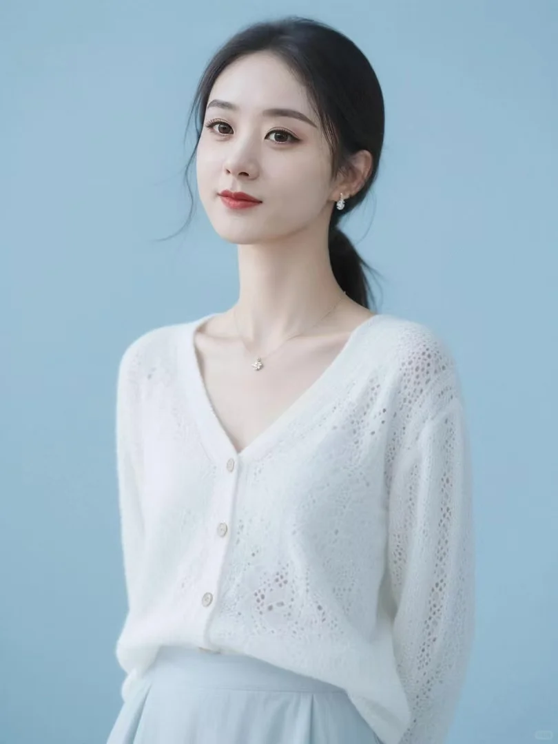 温柔风针织衫美女写真照可定制AI头像形象照