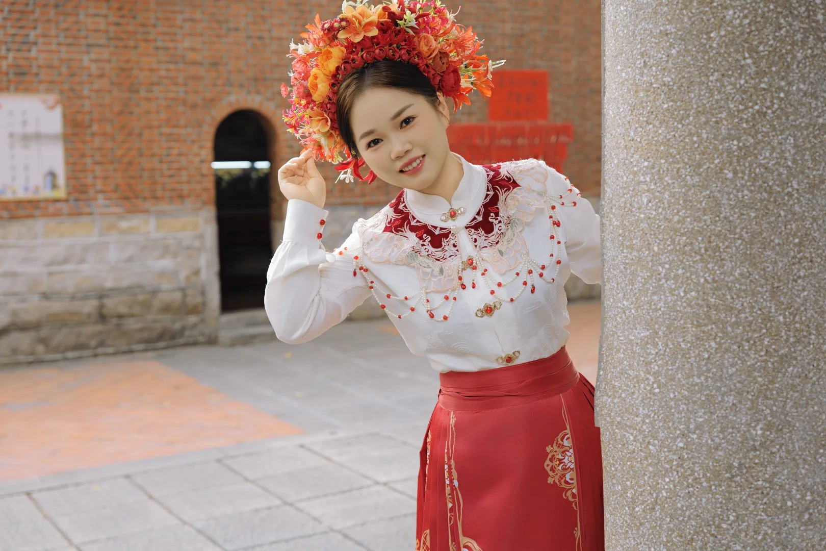 鼓浪屿簪花写真～红裙与簪花的绝配