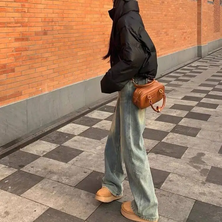 👖复古蓝做旧，显瘦不挑人