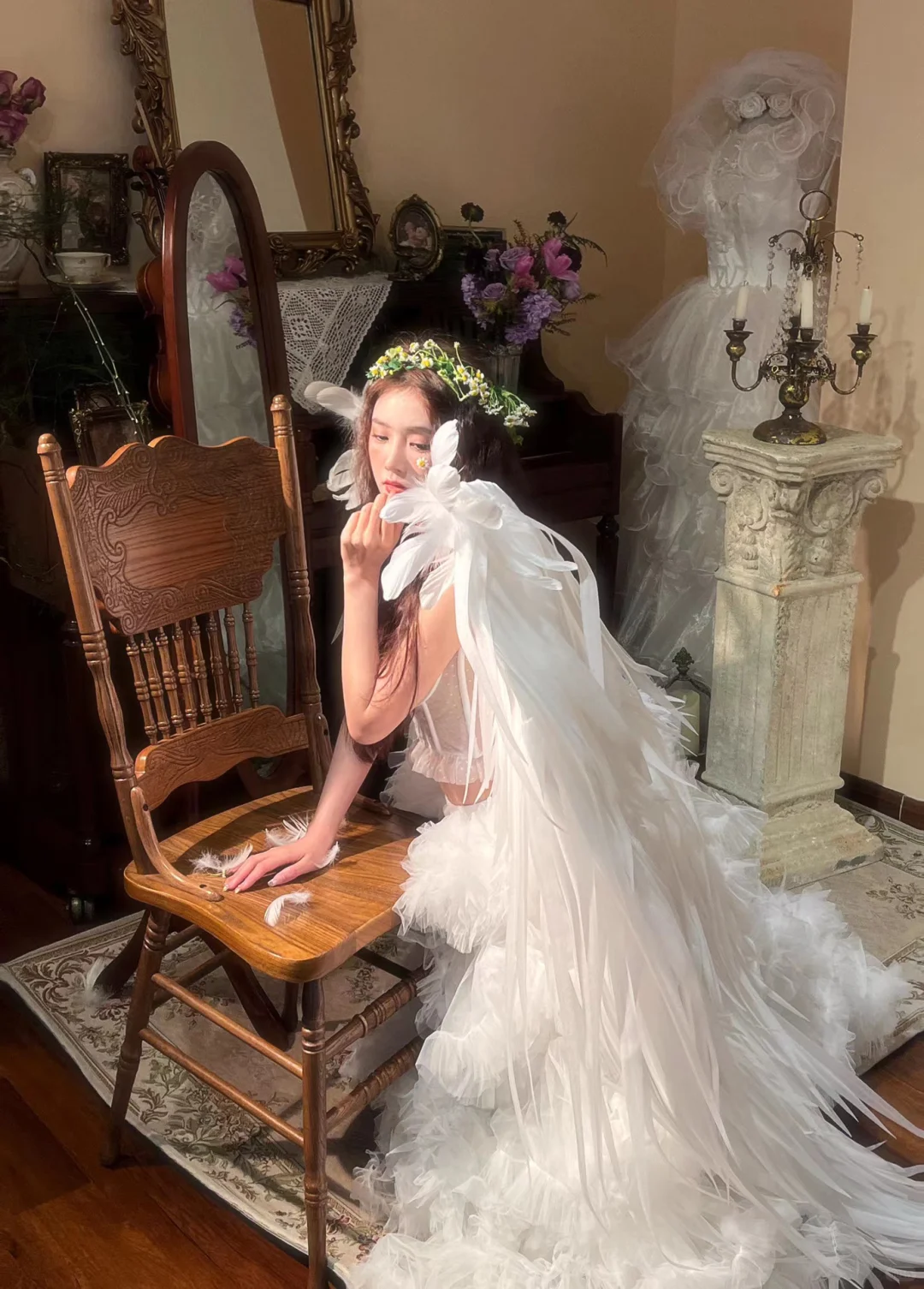 翅膀、花🌼、天使少女写真～～