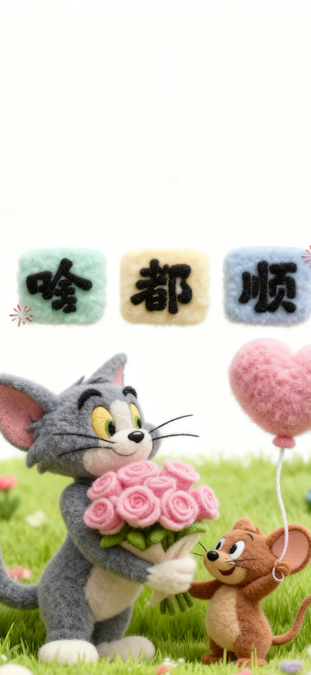 猫和老鼠文字毛绒绒壁纸～