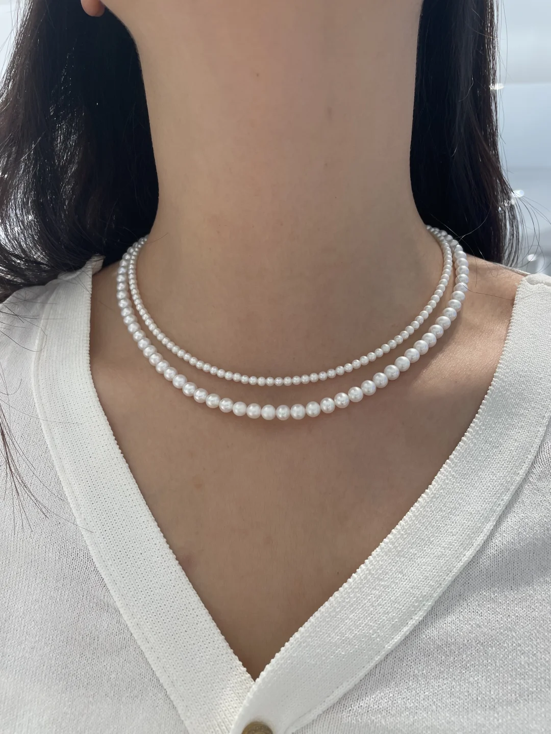 天然珍珠项链，这价位这光泽颜色太赞了吧