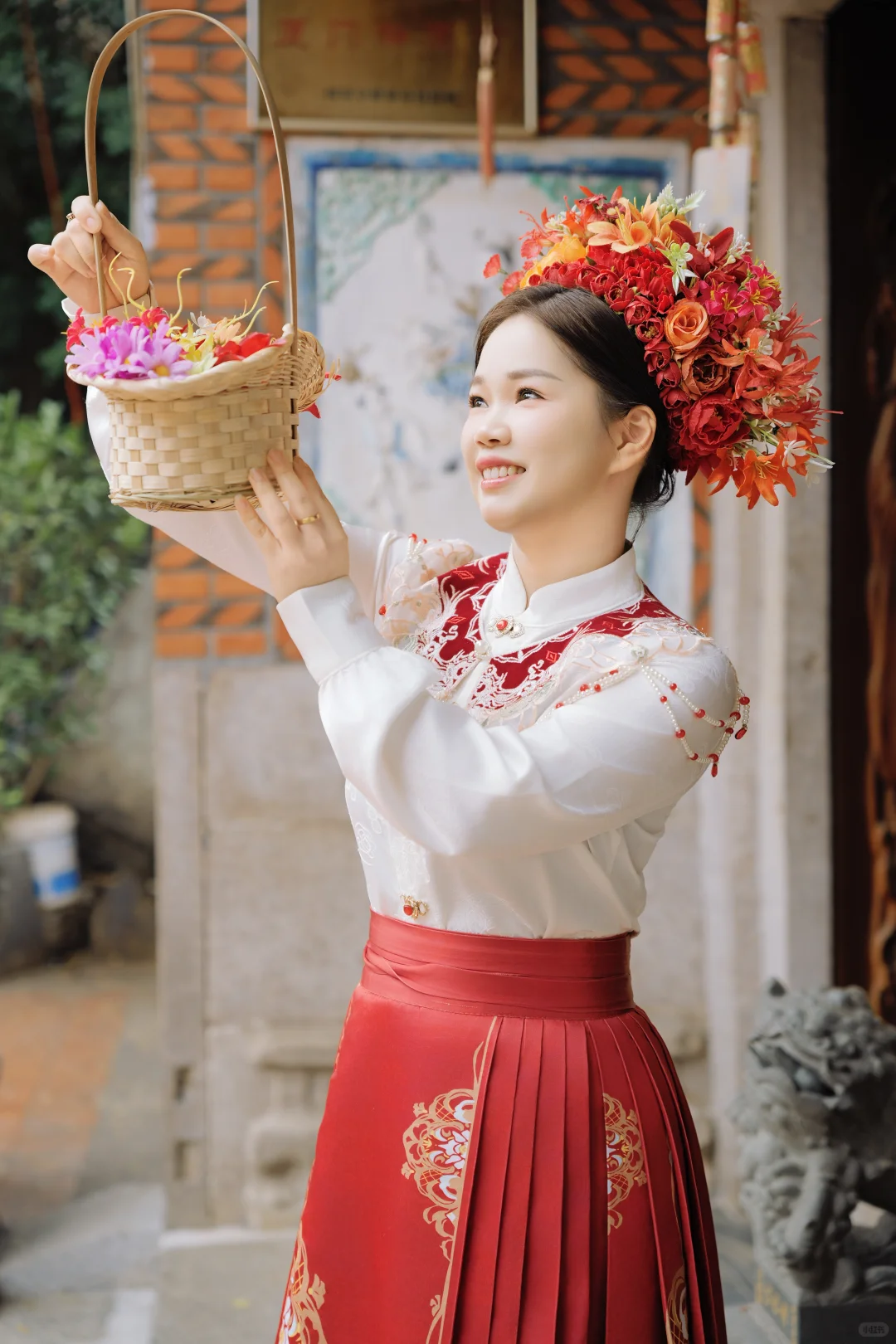 鼓浪屿簪花写真～红裙与簪花的绝配