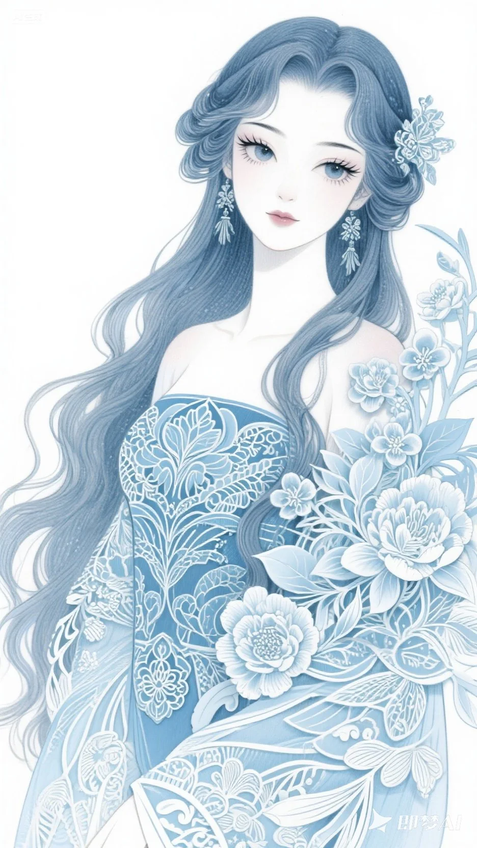 剪纸元素韵味丨美女插画