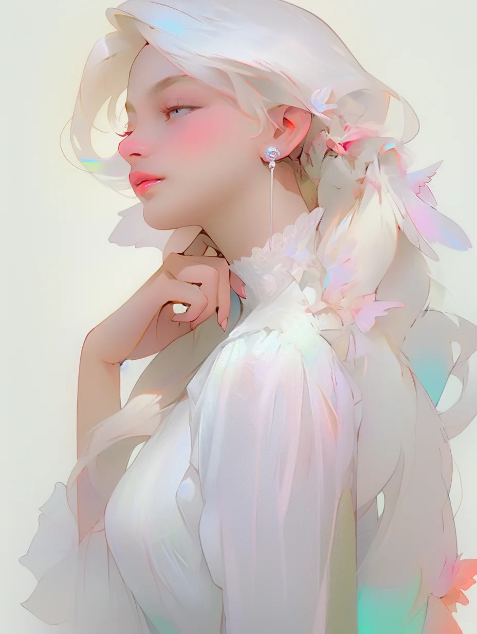 AI绘画|闪着光的天使美少女|绘画灵感分享