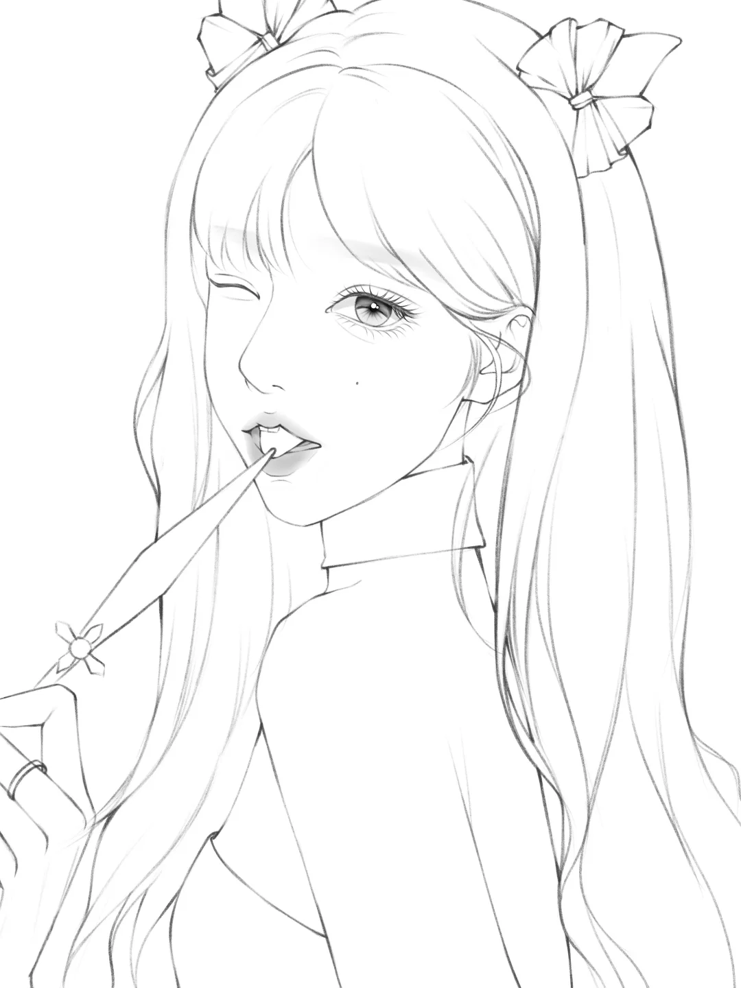 画了10张线稿🌼