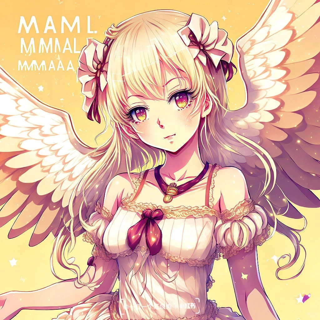 Mid journey二次元天使翅膀女孩