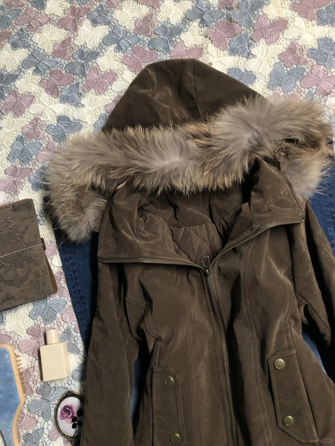 棕色毛领外套🖤vintage古着~