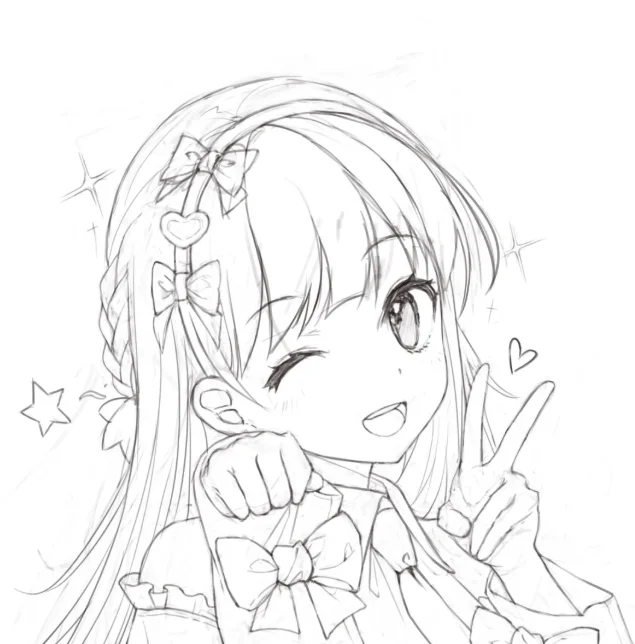 1000+动漫少女线稿绘画参考合集