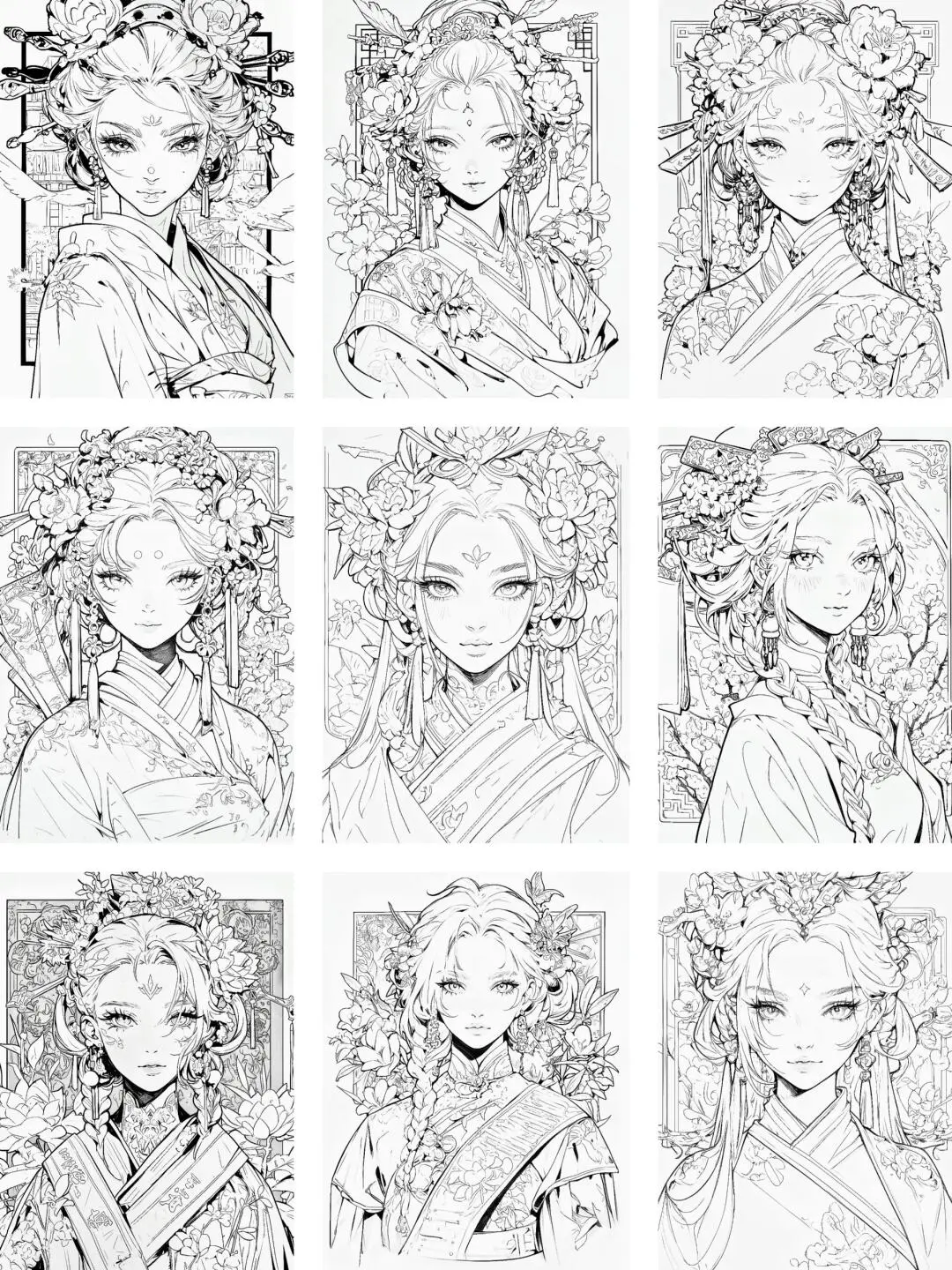 1300➕国风人物线稿素材🥬