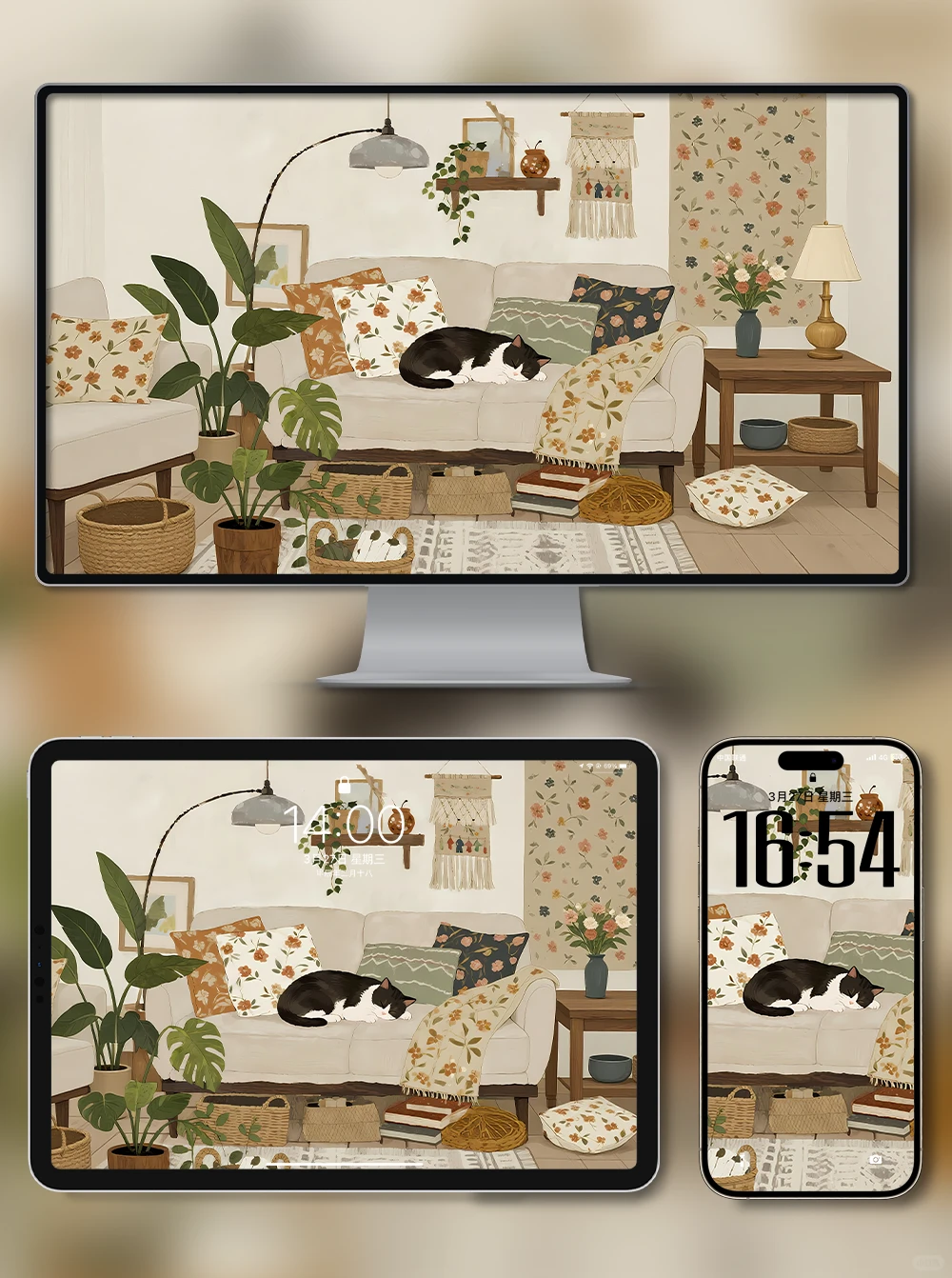 X494-猫咪咖啡|iPad壁纸|电脑|手机壁纸 4k