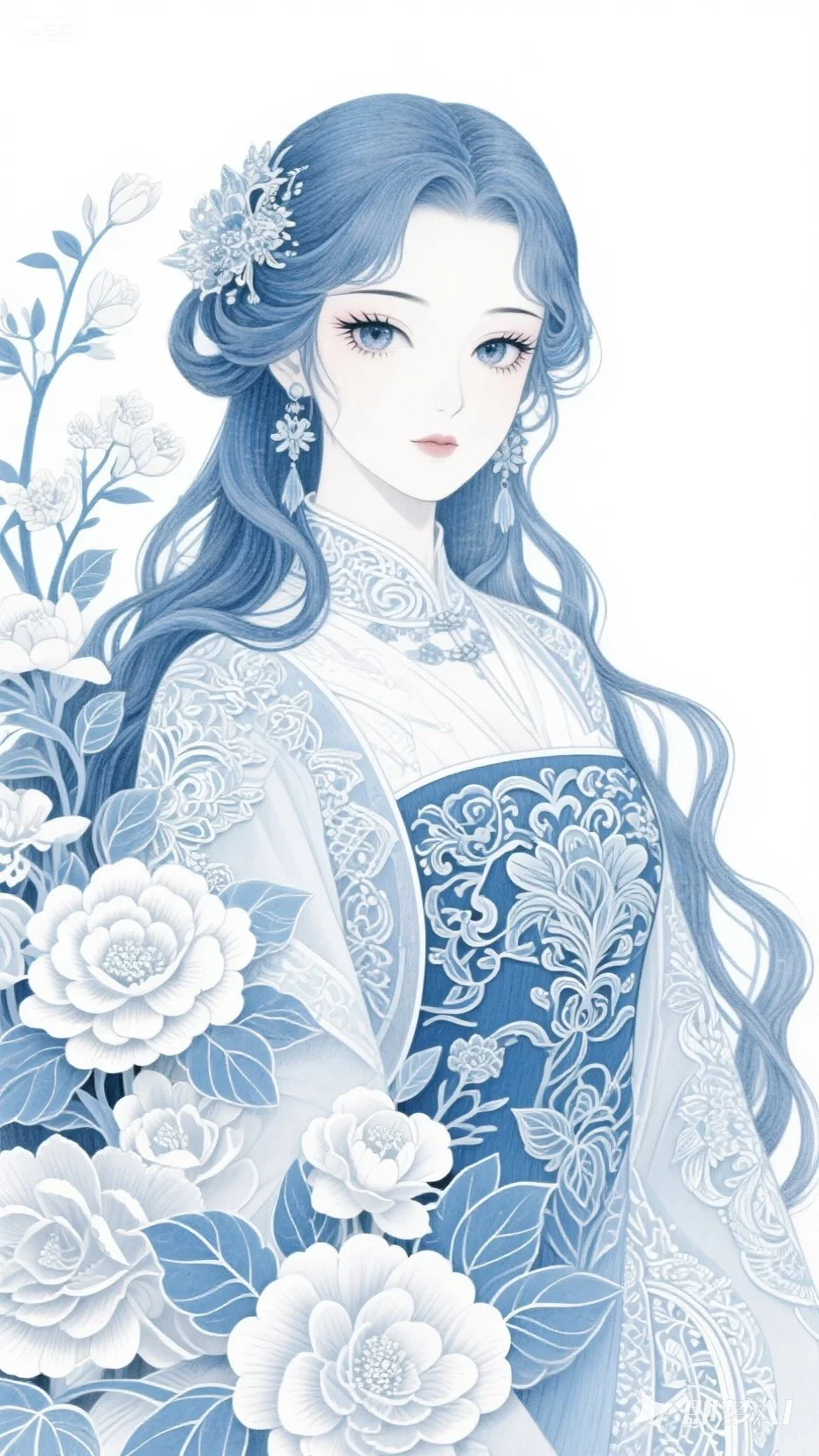 剪纸元素韵味丨美女插画