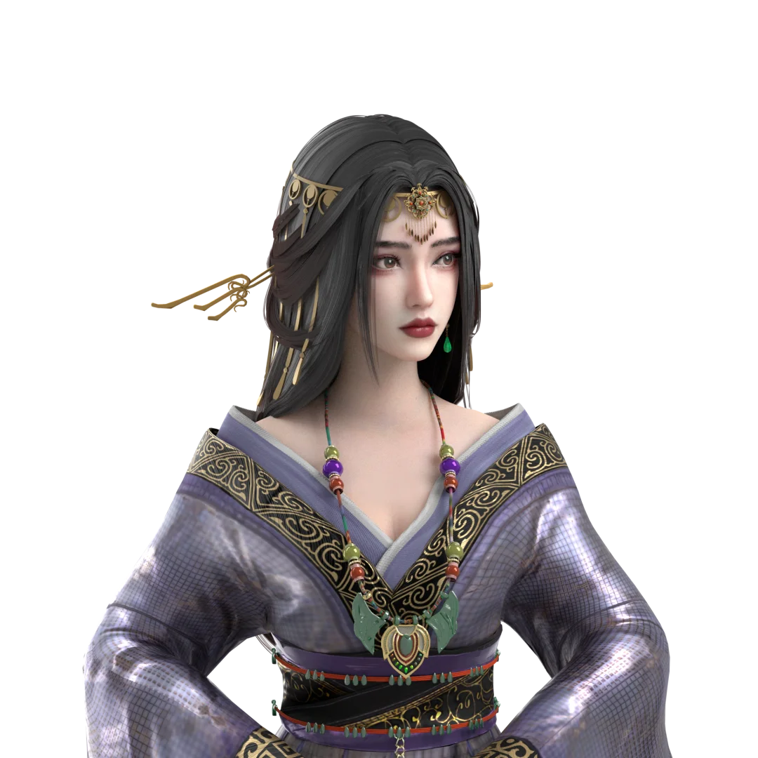 3D写实模型 古代战国袍女性角色设计