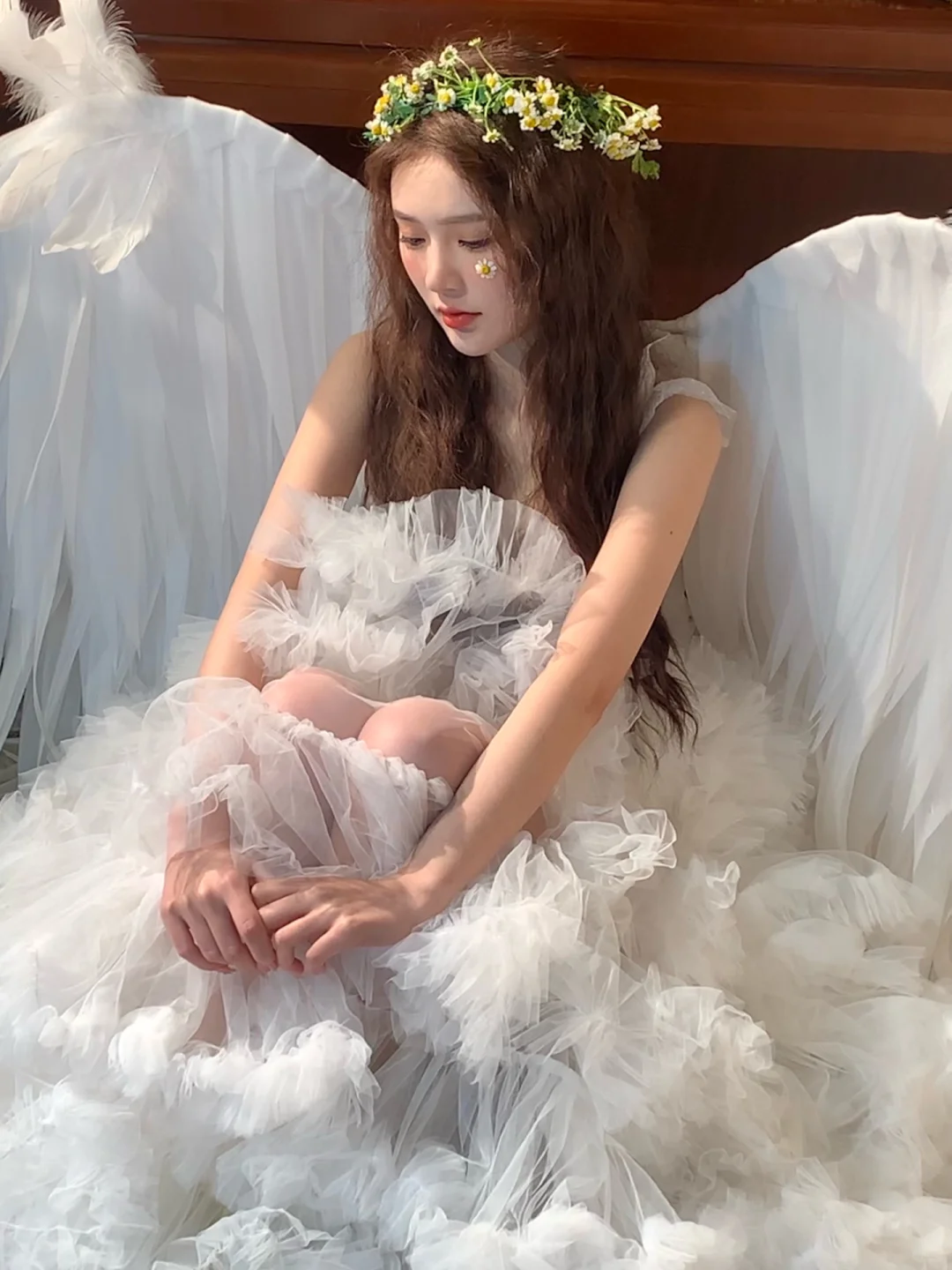 翅膀、花🌼、天使少女写真～～