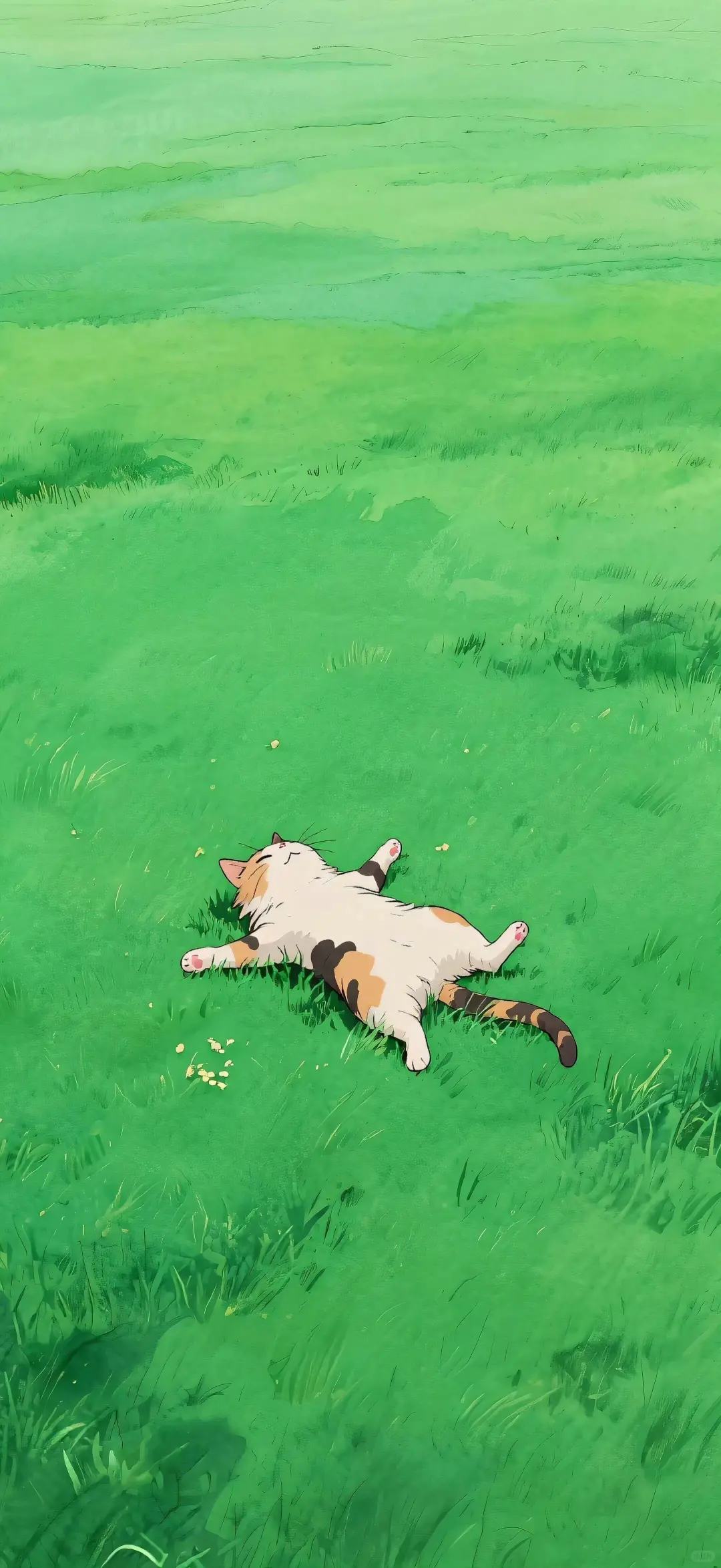 iPhone壁纸｜养眼绿色小猫