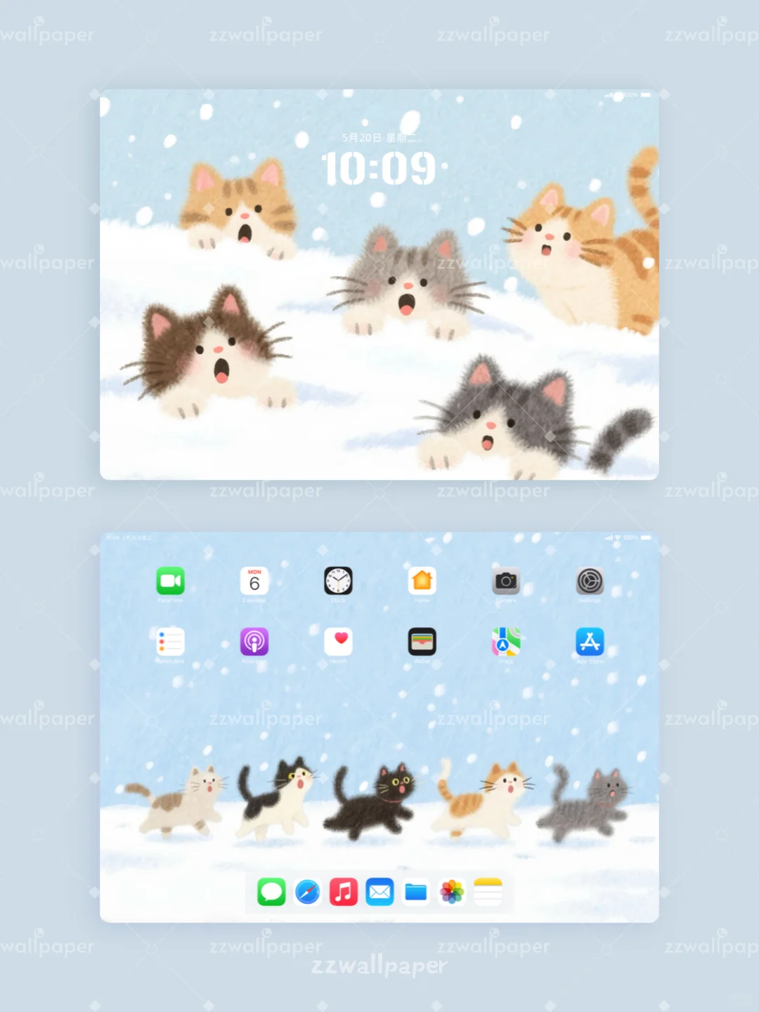 猫猫是发甜的冬天❄️｜平板壁纸