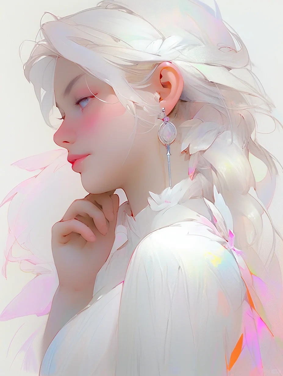 AI绘画|闪着光的天使美少女|绘画灵感分享