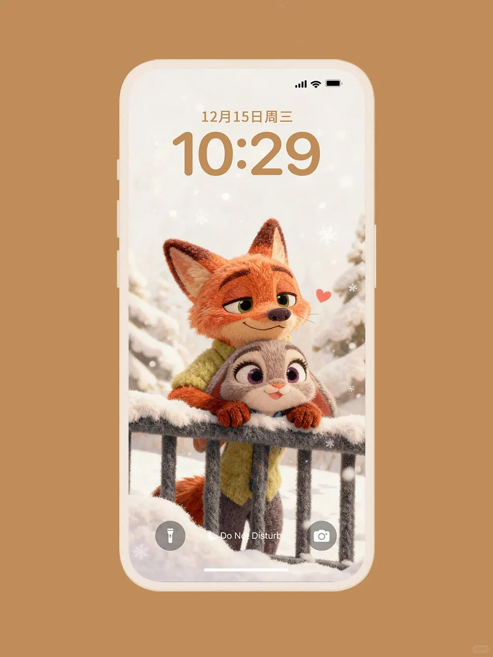 🦊🐰尼克朱迪冬日恋歌🤎毛绒手机壁纸