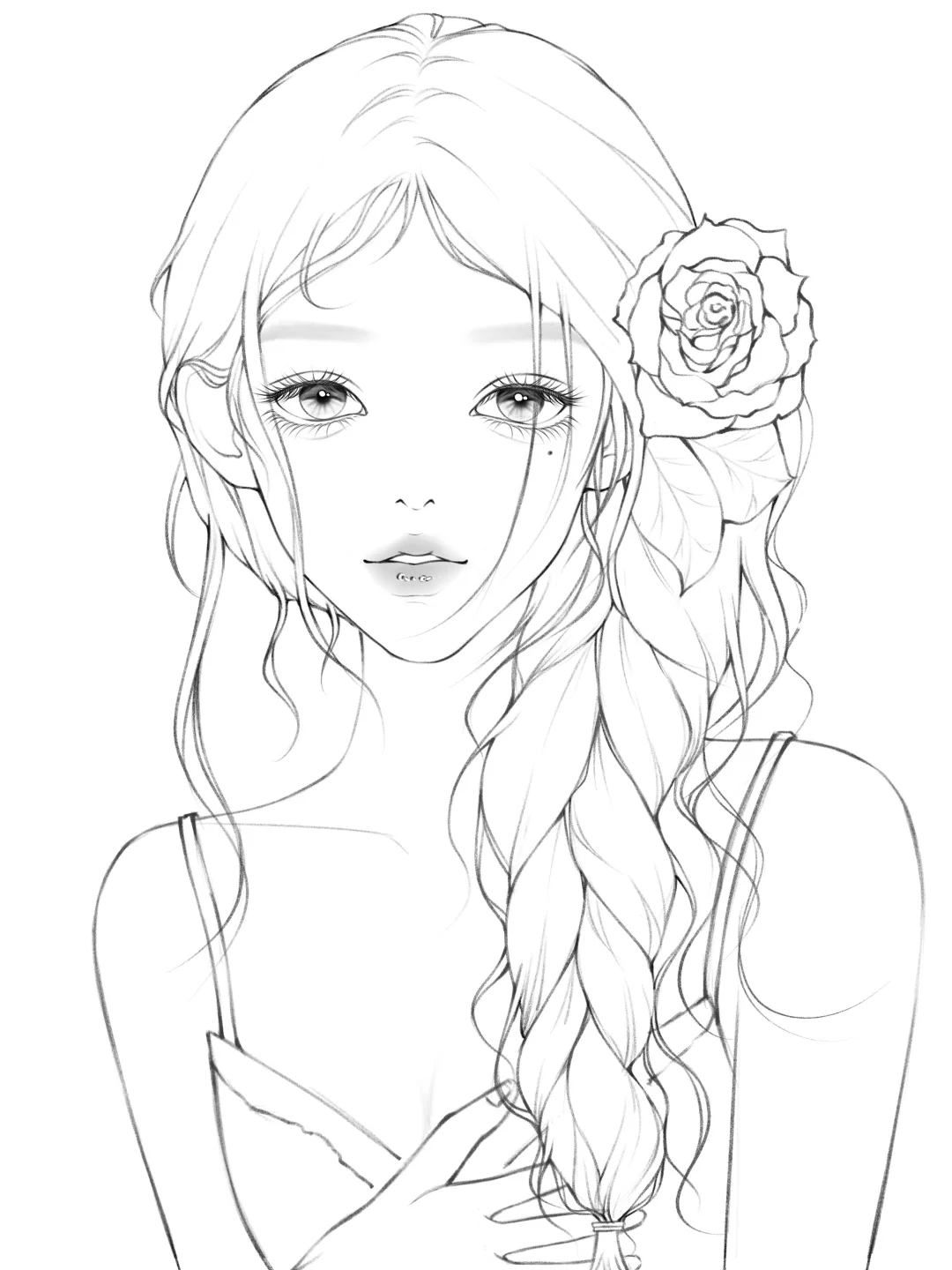 画了10张线稿🌼