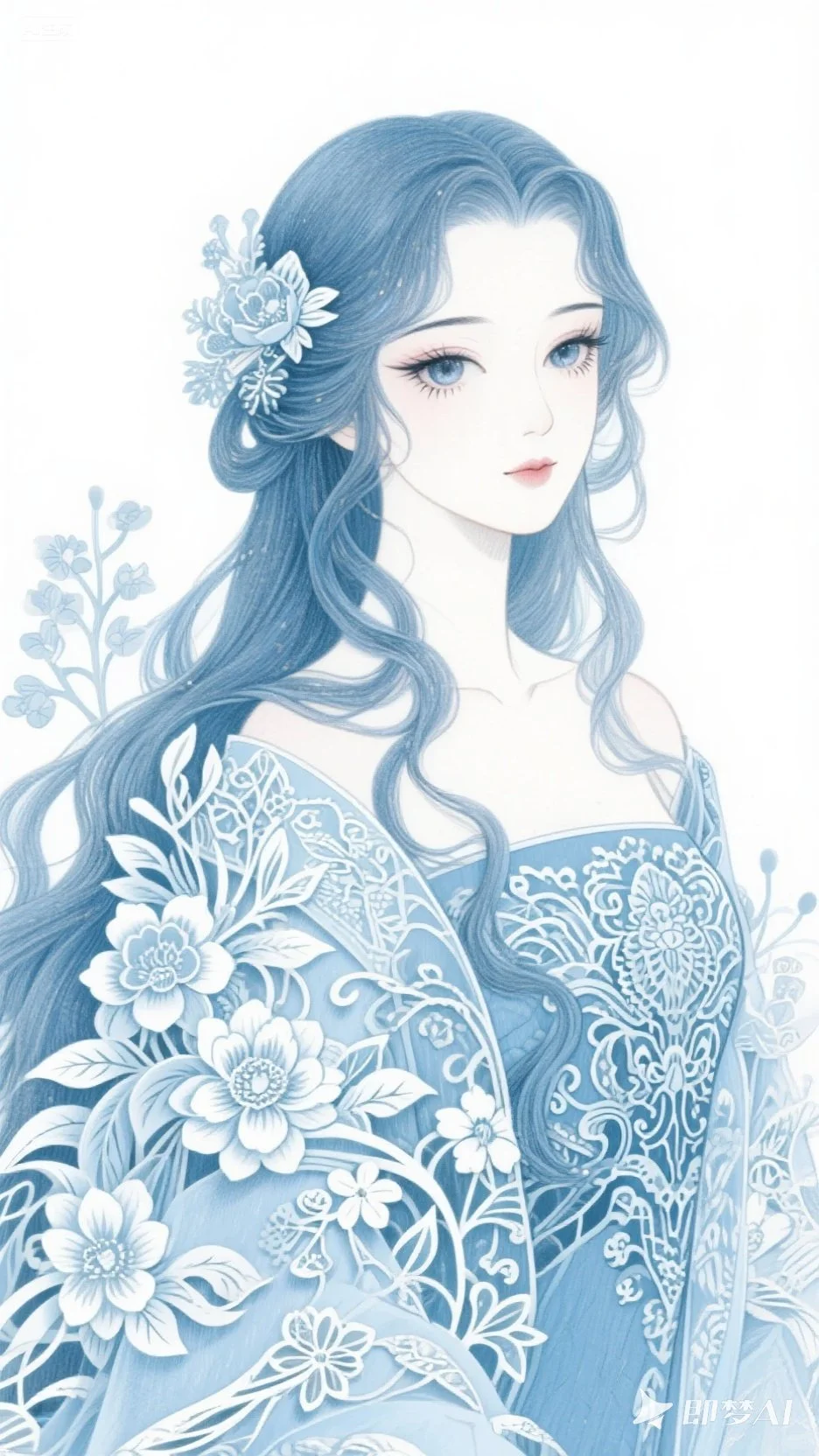 剪纸元素韵味丨美女插画