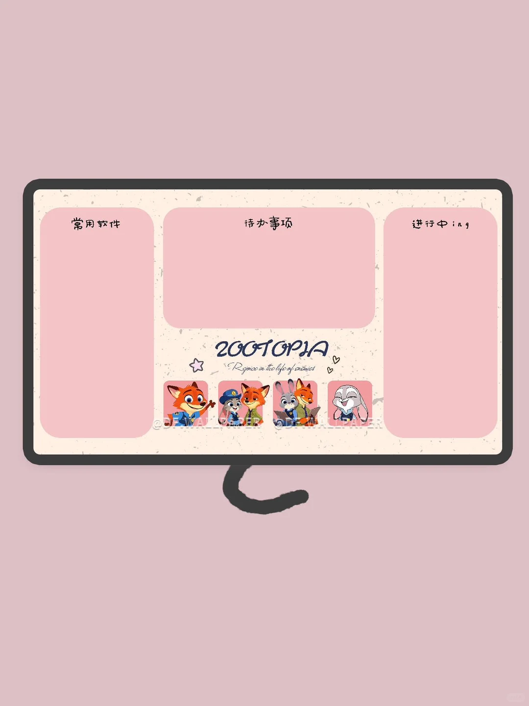 电脑壁纸｜朱迪与尼克｜INS风卡通壁纸