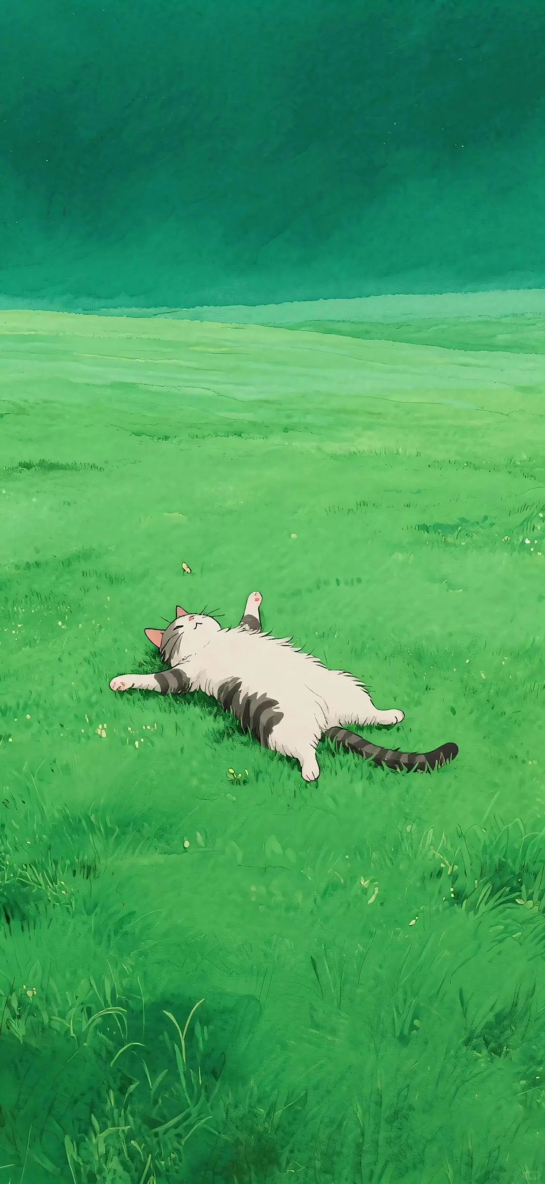 iPhone壁纸｜养眼绿色小猫