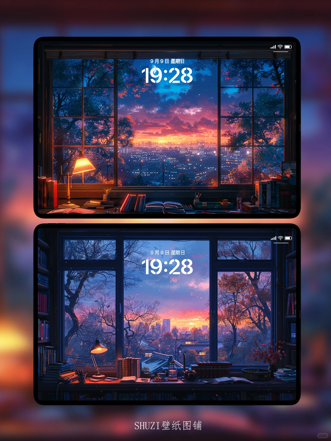 下班后的城市夕阳