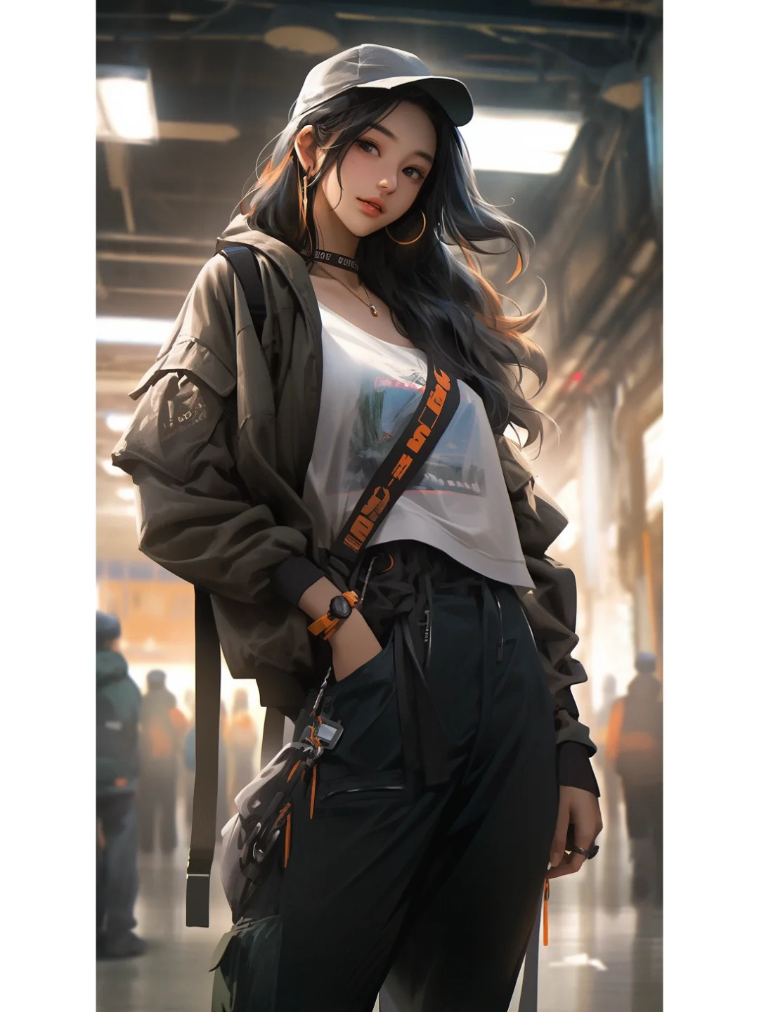 Ai｜midjourney｜时尚少女穿搭-机能风