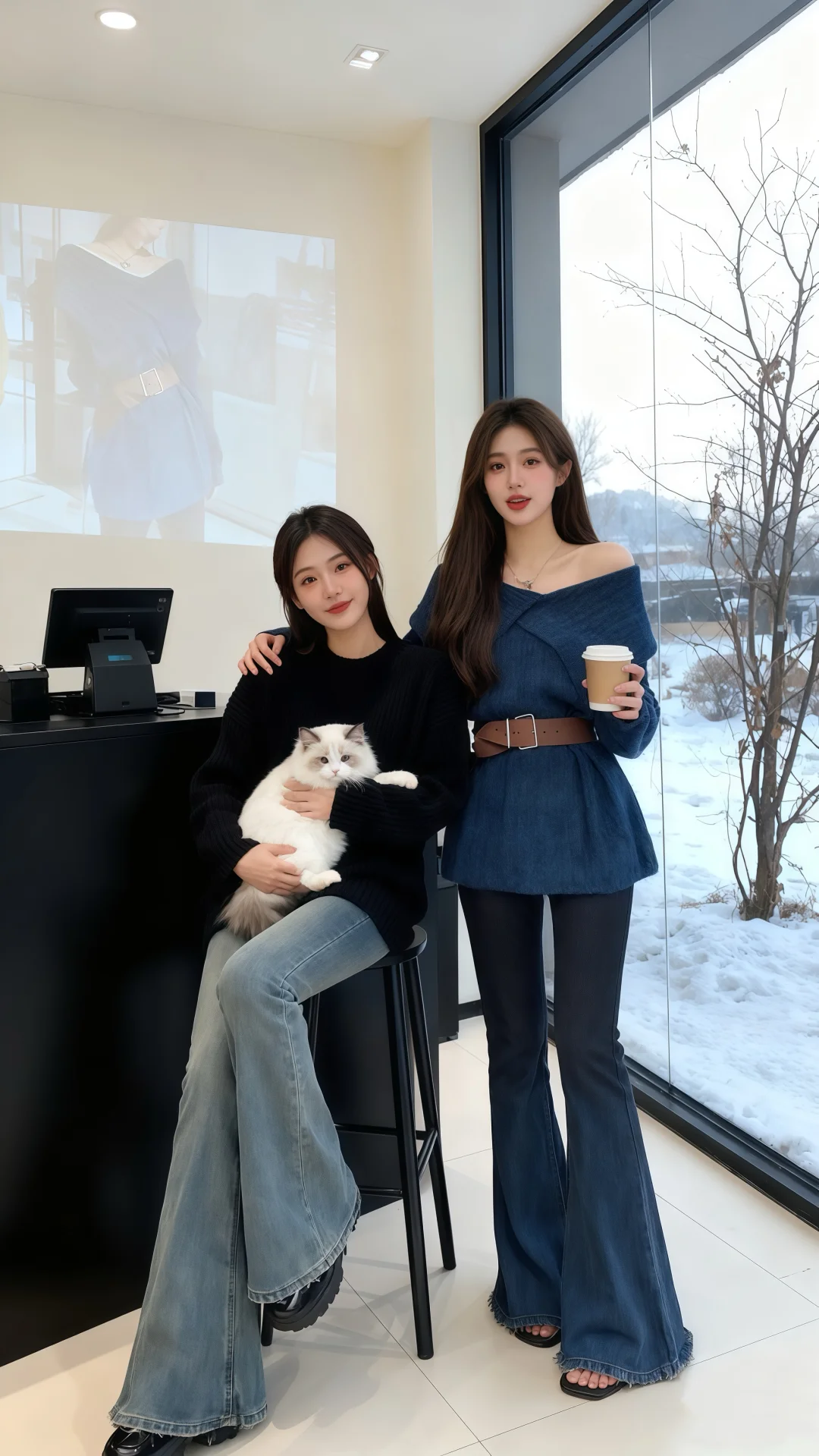 韩系大女主气质慵懒毛衣穿搭__