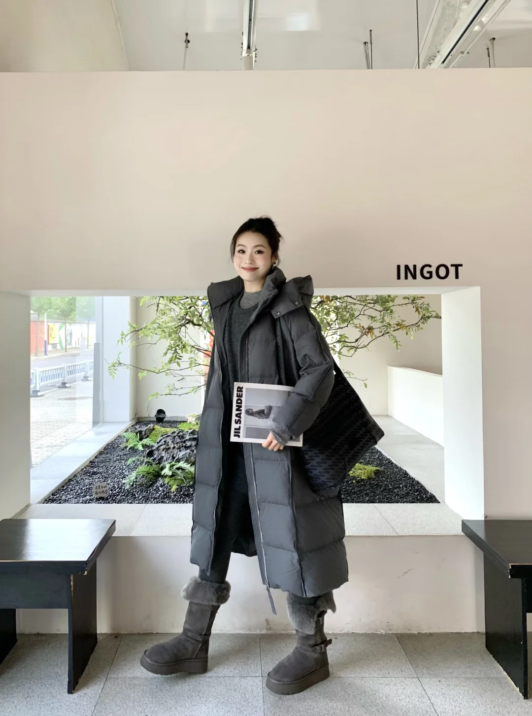 173/120秋冬大被子棉服🐘保暖不露腿ootd～🍂