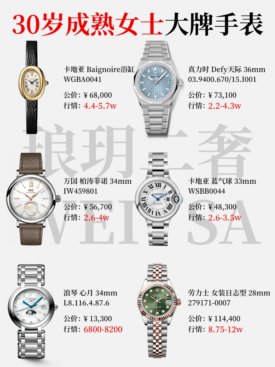 30+成熟女士戴什么大牌表最有气质？