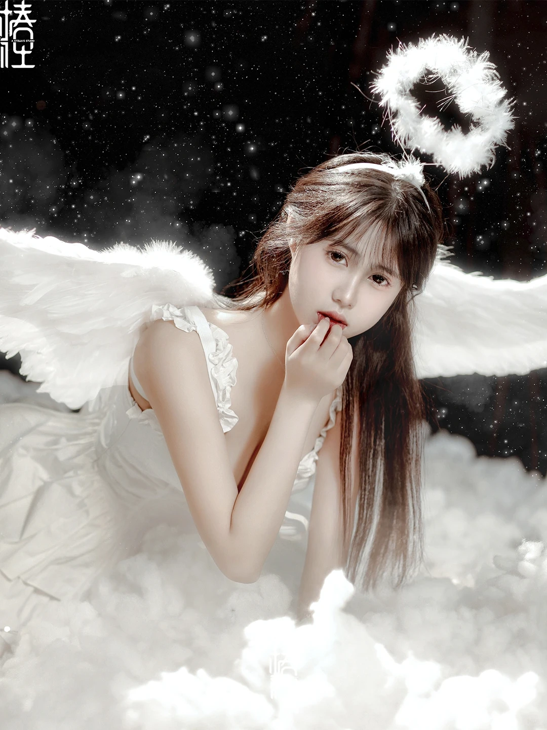 坠入温柔乡的白色纯欲天使写真💎上海写真