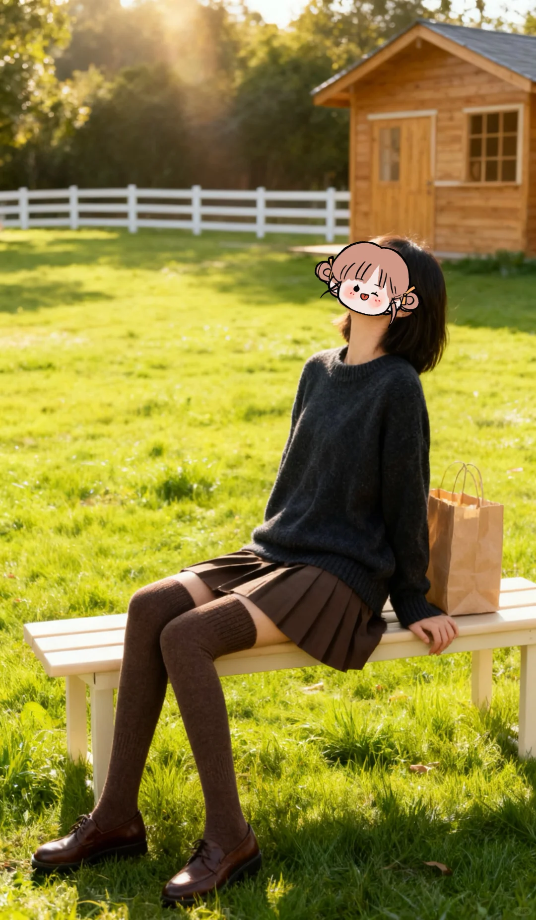 吹爆这款过膝袜，秋冬ootd 心机搭