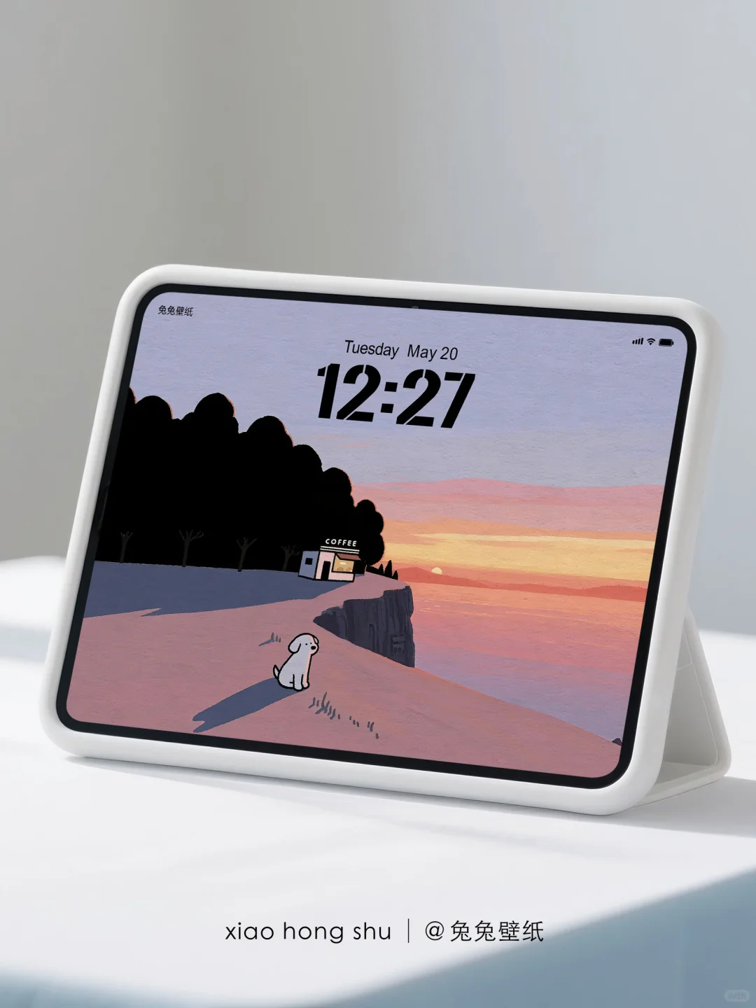 横版平板壁纸｜小狗看落日治愈系壁纸｜202