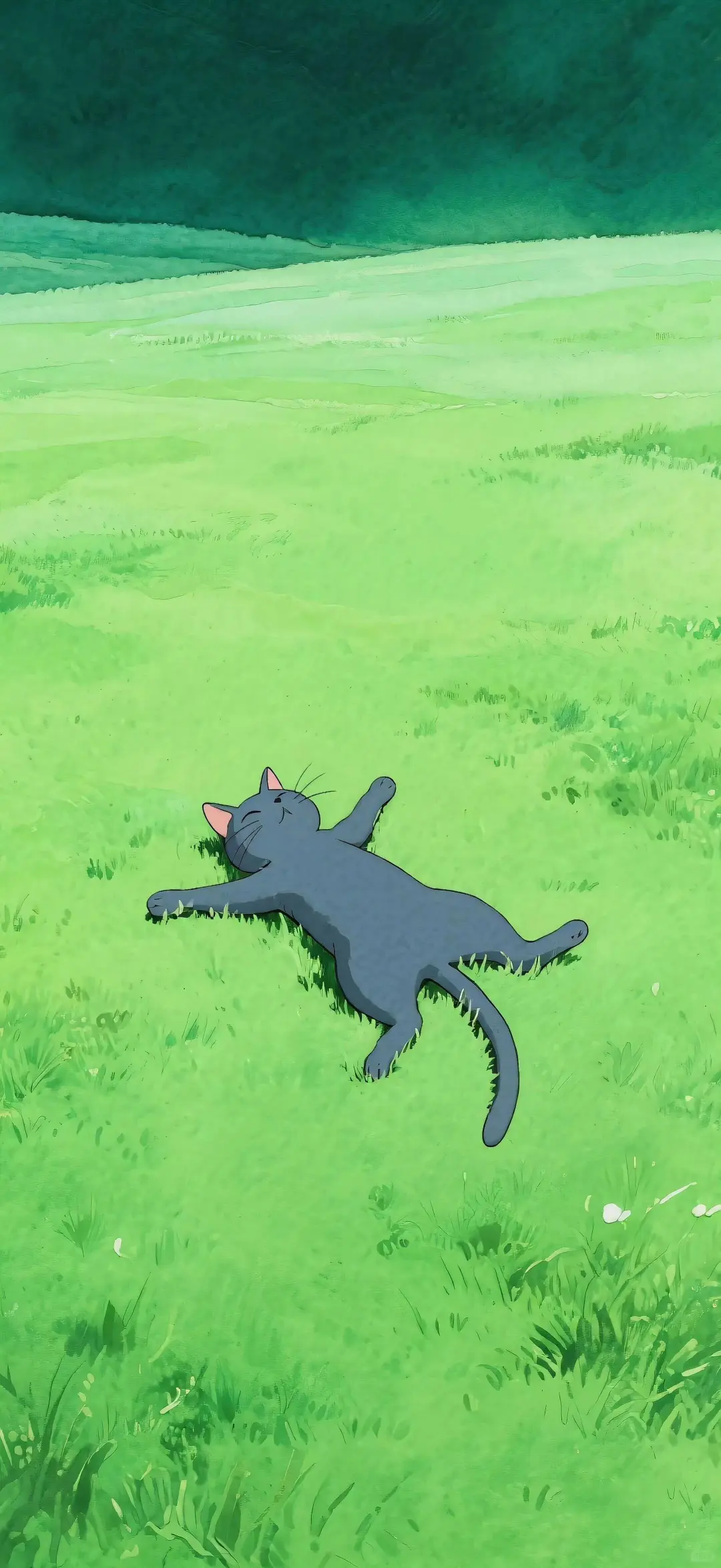 iPhone壁纸｜养眼绿色小猫