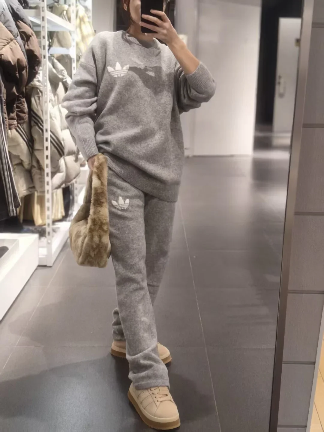 三叶草新款运动套装|灰色系搭配