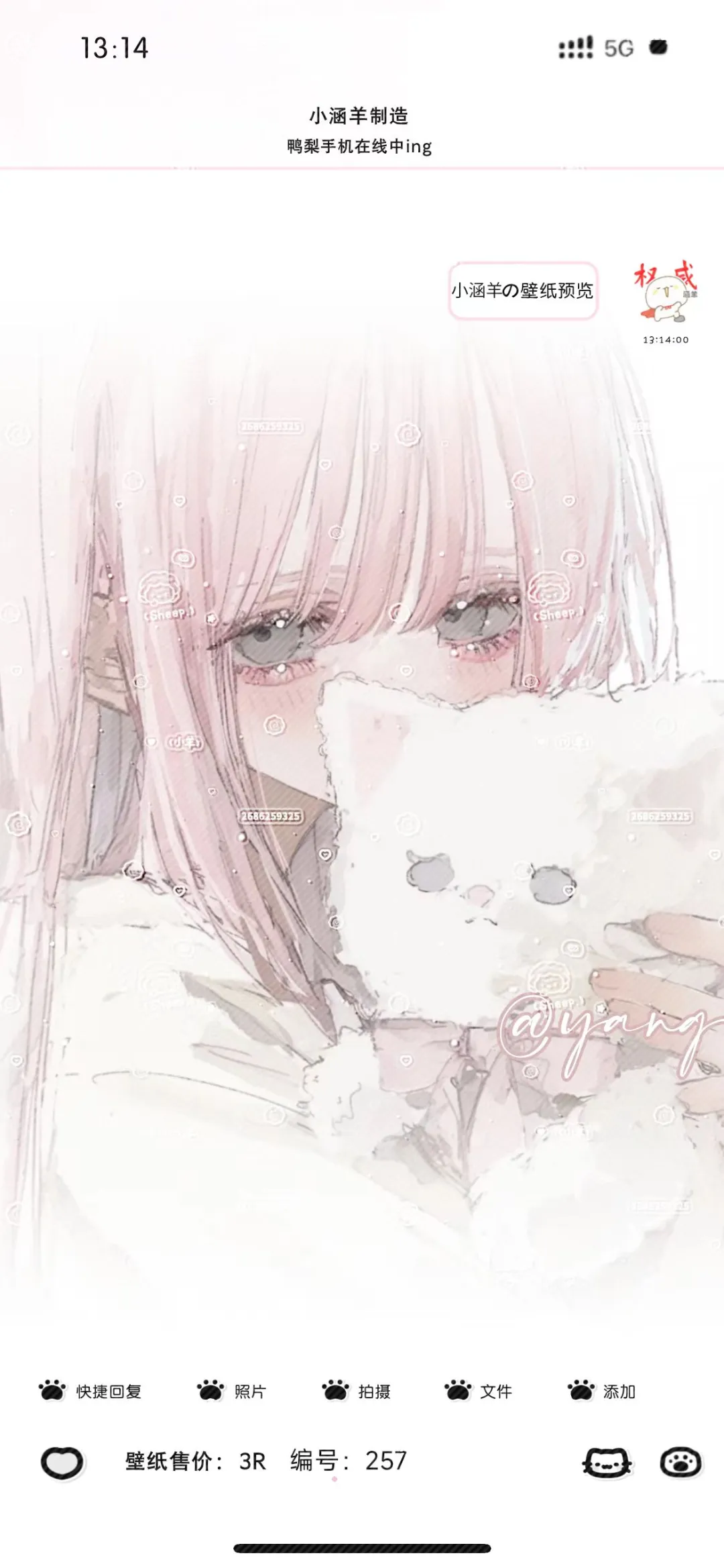 上新壁纸 欢迎客妹问价