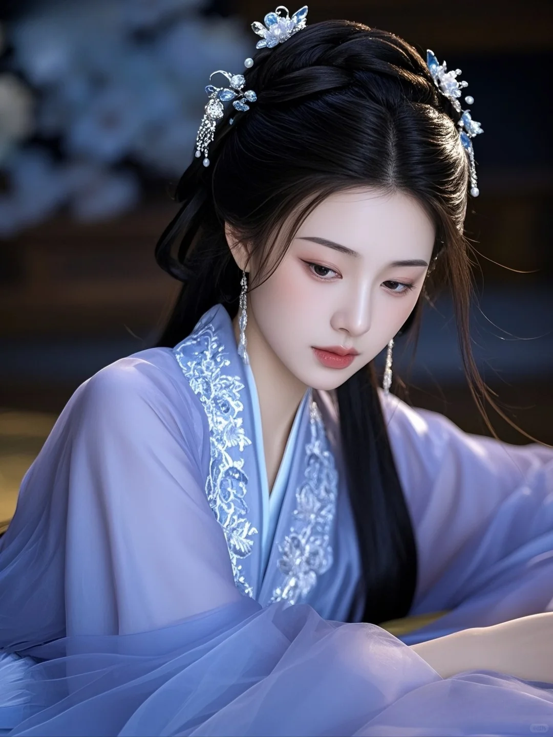 紫色古装美人，美得不食人间烟火！