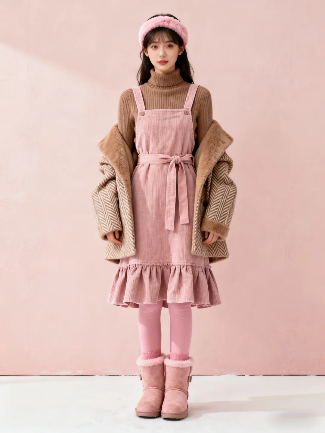 这样穿真的好甜好韩～背带裙～