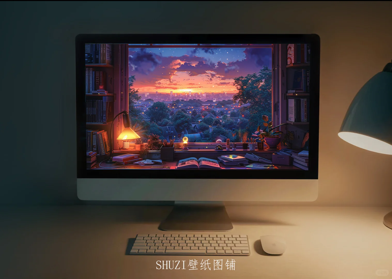 下班后的城市夕阳