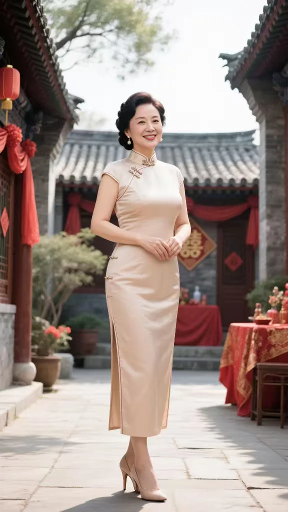 成熟风韵中式风，48岁阿姨美出东方华贵感