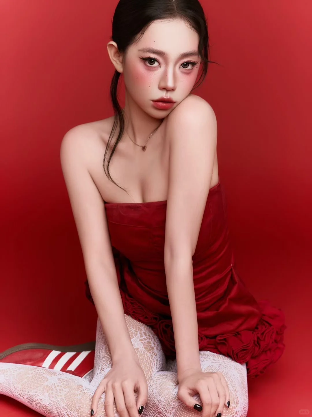 红色韩杂写真绝了～❤️❤️❤️